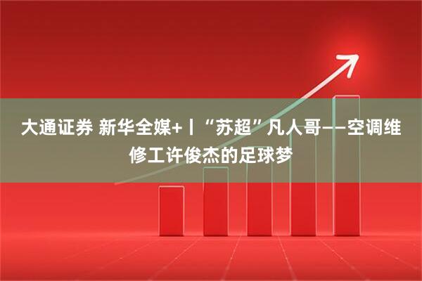 大通证券 新华全媒+丨“苏超”凡人哥——空调维修工许俊杰的足球梦