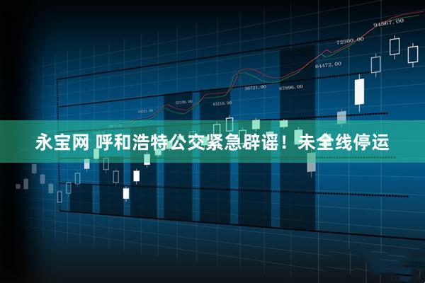 永宝网 呼和浩特公交紧急辟谣！未全线停运